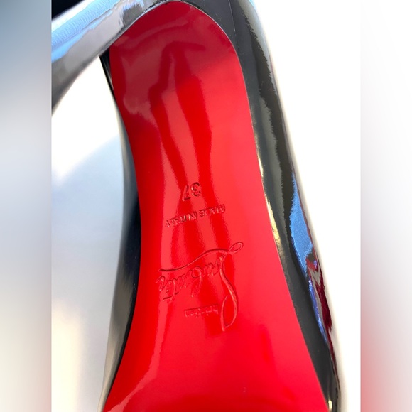 Christian Louboutin Estandono Patent Bow Booties Sz:37 Rare - Picture 14 of 15